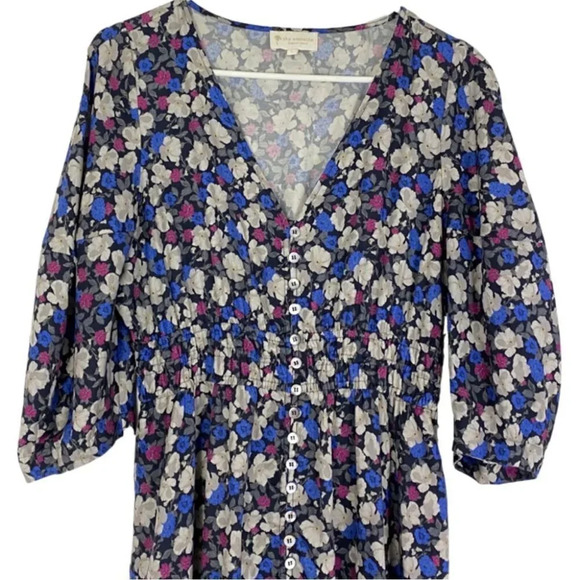 The Westside California Inspired Floral Midi Dress Size Large Silk Cotton EUC - Picture 4 of 14